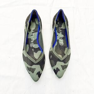 Rothy's The Point Flats Green Camo Ballet Flats Size 8